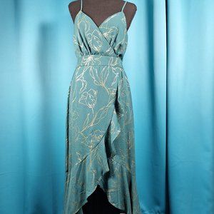 LONG DRESS SIZE MEDIUM GREEN/GOLD